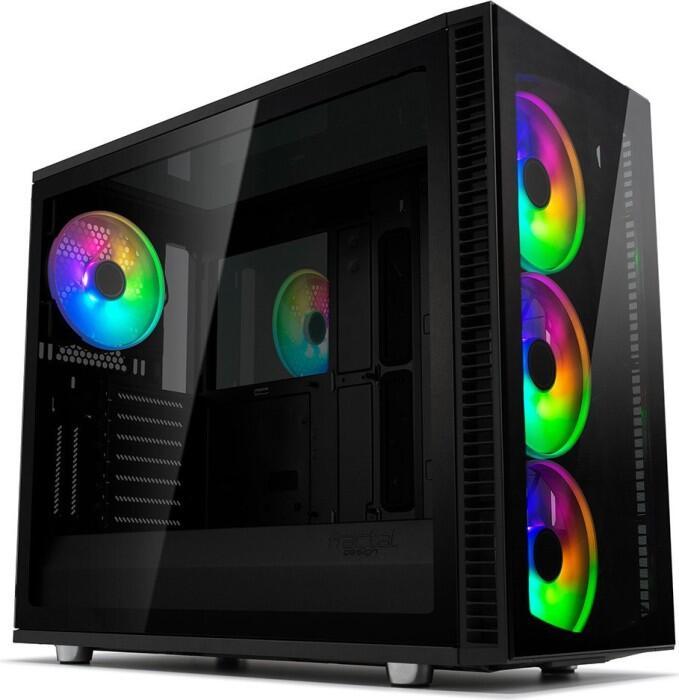 Bild von Fractal Design Define S2 Vision RGB- Mid Tower Computergehäuse - High-Airflow und leiser Betrieb - Modularer Innenraum - Dunkel getöntes Tempered Glass Side Panel - ARGB
