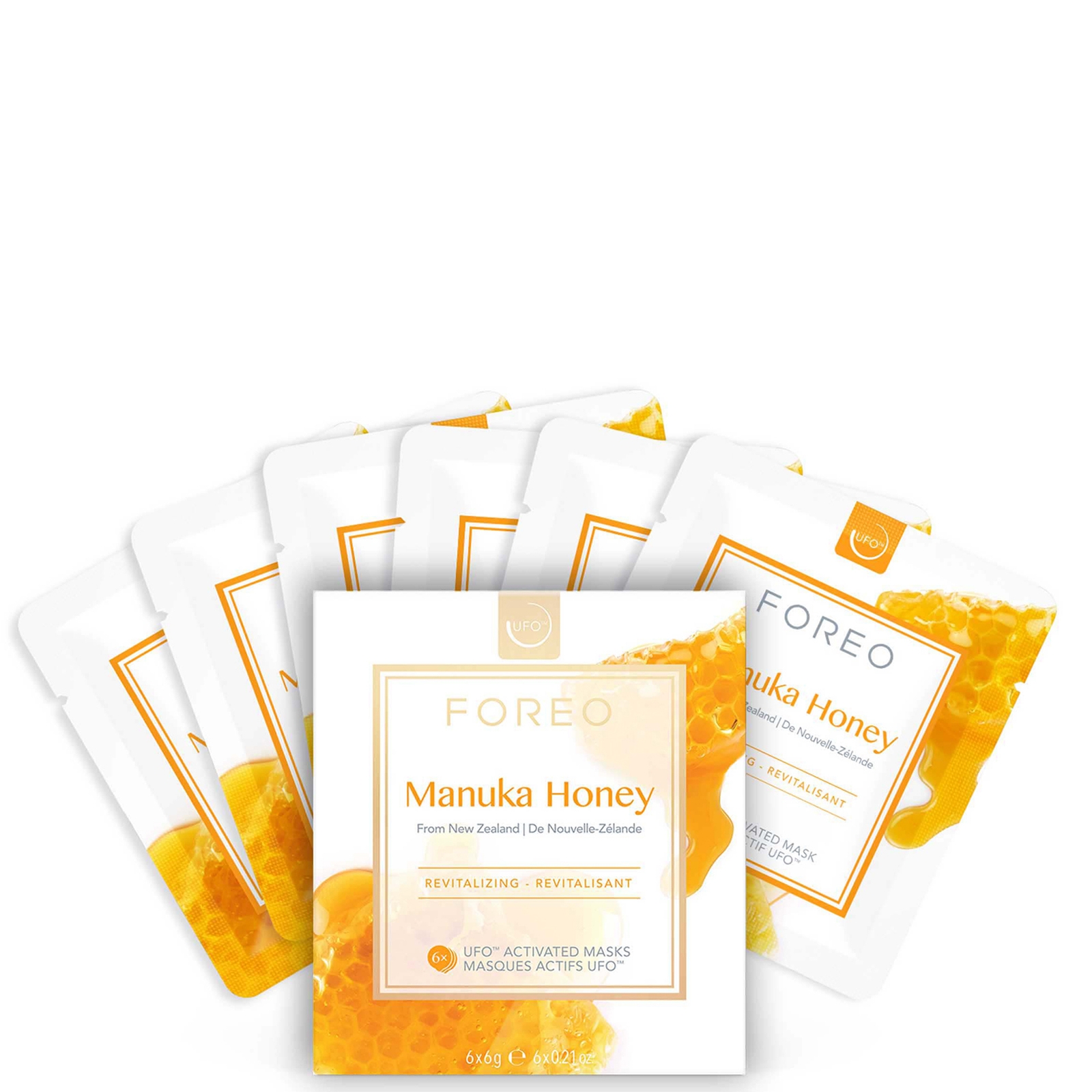 Bild von FOREO Manuka Honig UFO-aktivierte Gesichtsmaske gegen stumpfe und müde Haut, 3er-Pack, Anti-Aging, beruhigend, Manuka Honig & Allantoin, tierversuchsfrei, kompatibel mit allen UFO Geräten