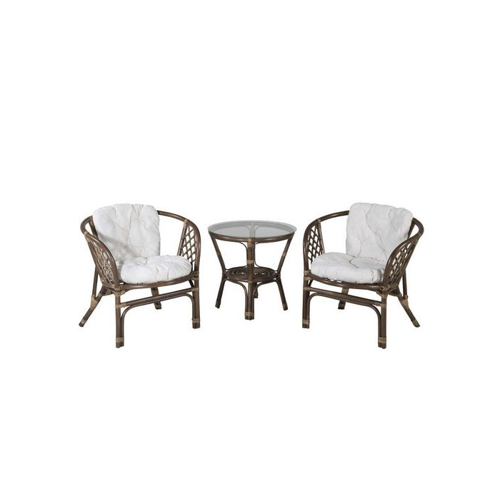 Bild von ebuy24 Gartenlounge-Set Wera Garten Lounge Sätze 3 Teile Nussbaum dunkel