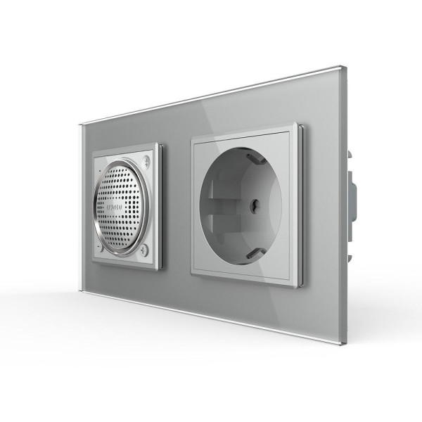 Bild von Bluetooth Lautsprecher + Steckdose m. Glasrahmen Grau VL-FCF-C1EU-SR-SR-15 LIVOLO
