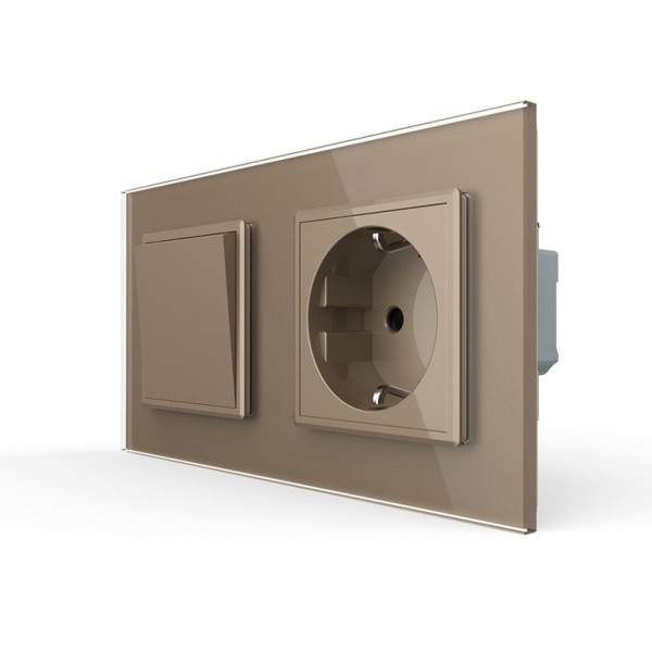 Bild von Taster für Relaissteuerung + Steckdose Gold VL-C7-K1H/C1EU-13 LIVOLO