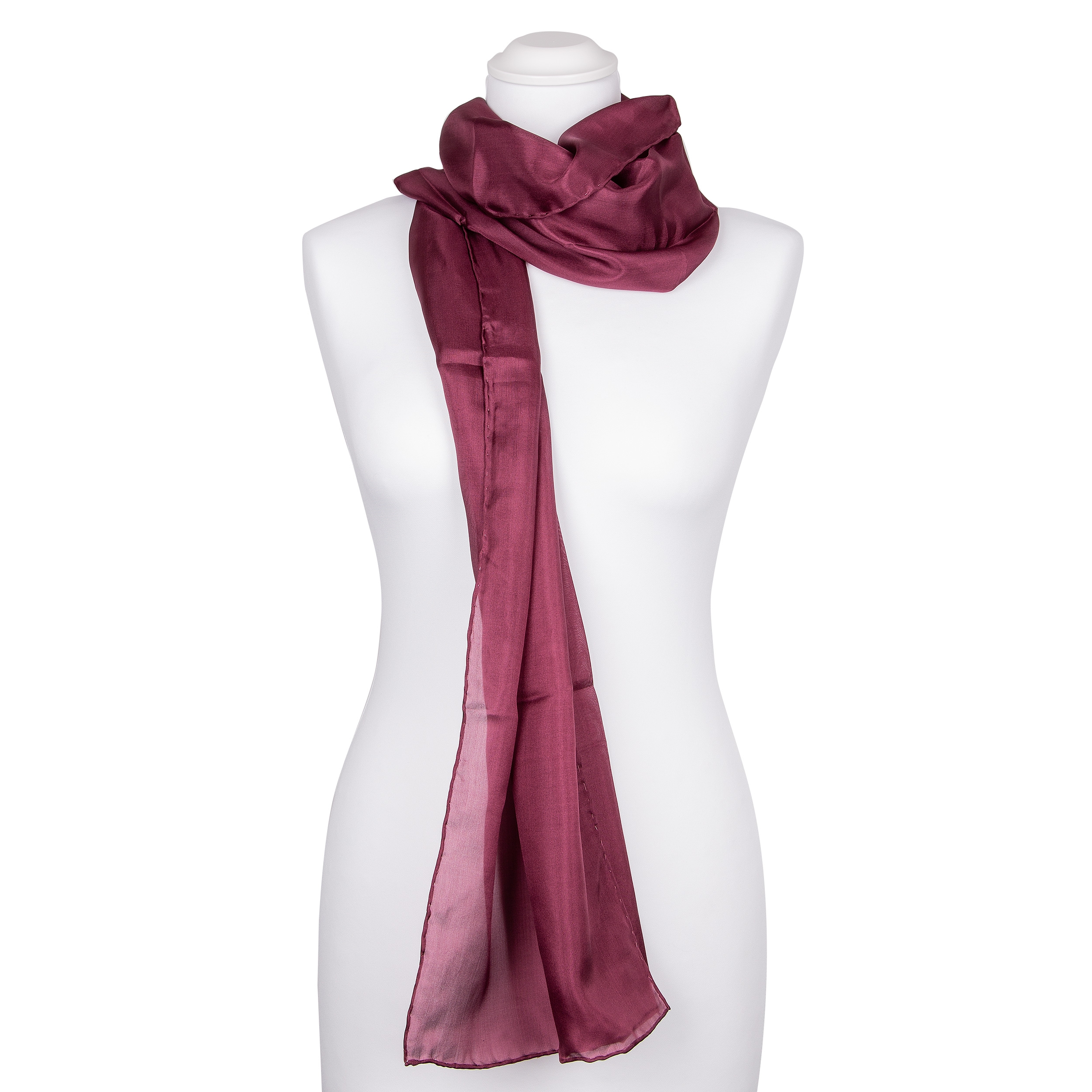 Bild von TINITEX Seidenschal Seidenschal Halstuch Schal Aubergine