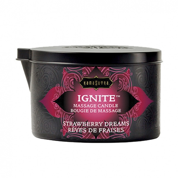 Bild von KamaSutra Massagekerze Ignite Strawberry Dreams, Kerze mit 170g, 1-tlg., Massagekerze für sinnlich-erotische Stunden zu zweit
