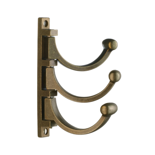 Bild von Smedbo Classic schwenkbarer Dreierhaken Messing antik BA1042