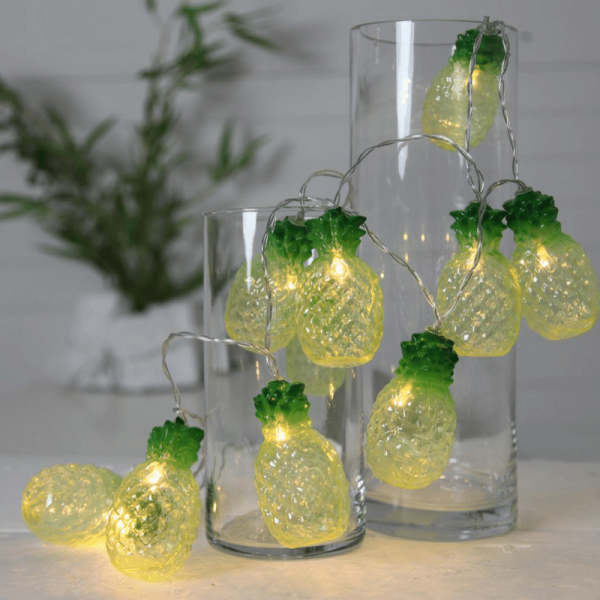 Bild von LED Lichterkette "Ananas" - 10 warmweiße LED - L: 1,8m - Batterie -...