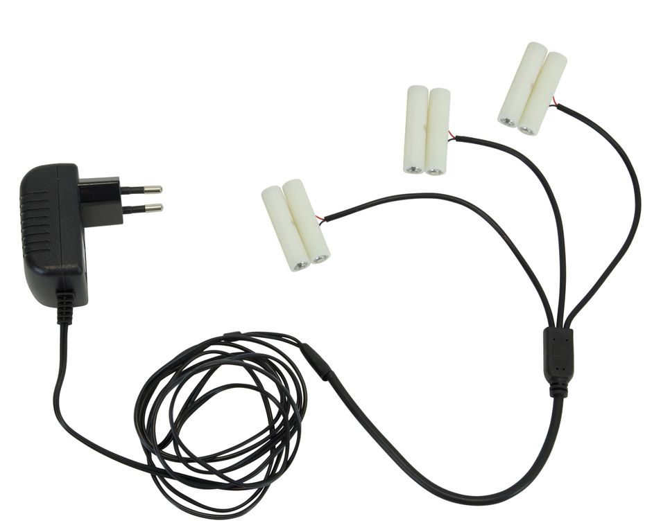 Bild von Stromadapter für Batterieartikel  (2xAAA) - Batterie Eliminator - Ersetzt 3 x 2 Microbatterien