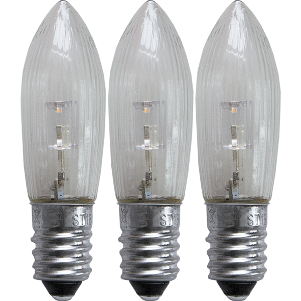 Bild von LED Ersatzleuchtmittel für Fensterleuchter - E10 - 0,2W - warmweiß - klar - 10-55V - 3 Stück