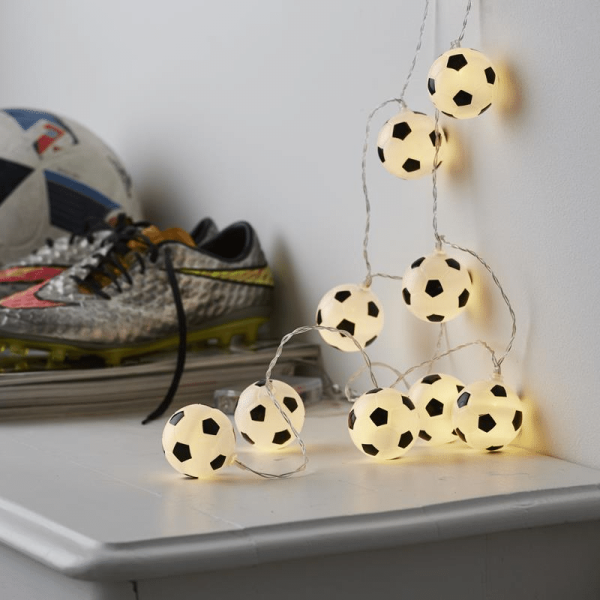 Bild von LED Lichterkette GOAL - 10 Fußbälle mit warmweißen LED - L: 1,35m -...