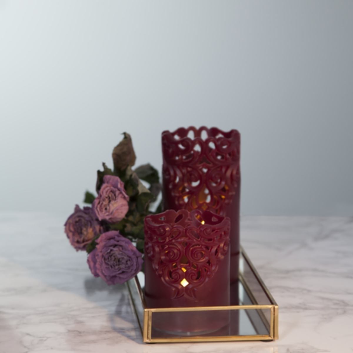 Bild von Star Trading, LED Kerzen, LED-Kerze Pillar Clary 8 cm x 15 cm, Rot (1 x)
