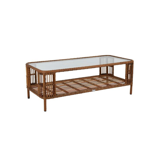 Bild von Brafab Anemon Gartentisch 140x65 H50 mit Glasplatte