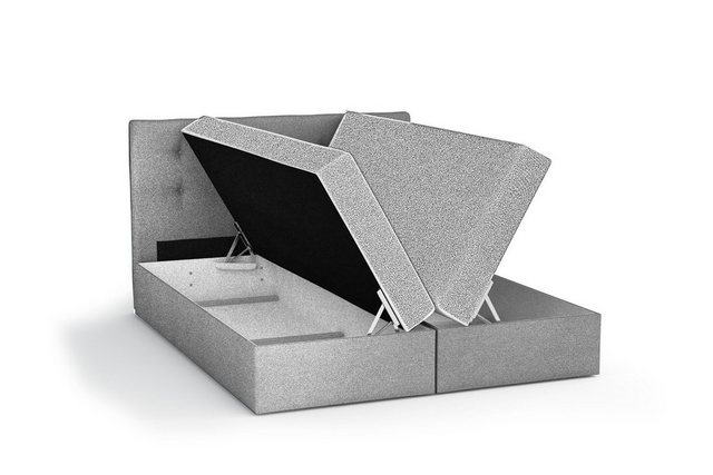 Bild von Fun Möbel Boxbett Schlafzimmerbett MILES (in Kunstleder (Soft) oder Kunstleder (Soft) & Sawana), inkl. 2 Bettkästen und Kaltschaumtopper