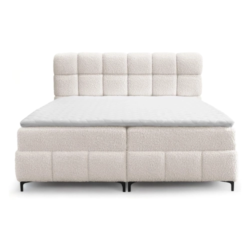 Bild von Fun Möbel Boxspringbett Sophie in Stoff Rolf (Creme, 200x200 cm)