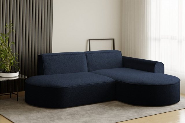 Bild von Fun Möbel Ecksofa Ecksofa Designersofa BONDY in Stoff mit Ottomane, Ottomane links oder rechts, Rundumbezug