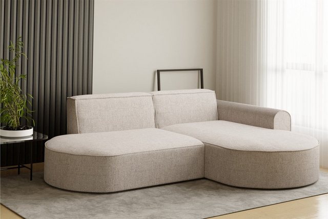 Bild von Fun Möbel Ecksofa Ecksofa Designersofa BONDY in Stoff mit Ottomane, Ottomane links oder rechts, Rundumbezug