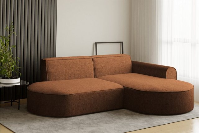 Bild von Fun Möbel Ecksofa Ecksofa Designersofa BONDY in Stoff mit Ottomane, Ottomane links oder rechts, Rundumbezug