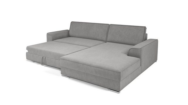 Bild von Fun Möbel Ecksofa SANTIAGO in Stoff, Ottomane Rechts oder Links, mit Schlaffunktion