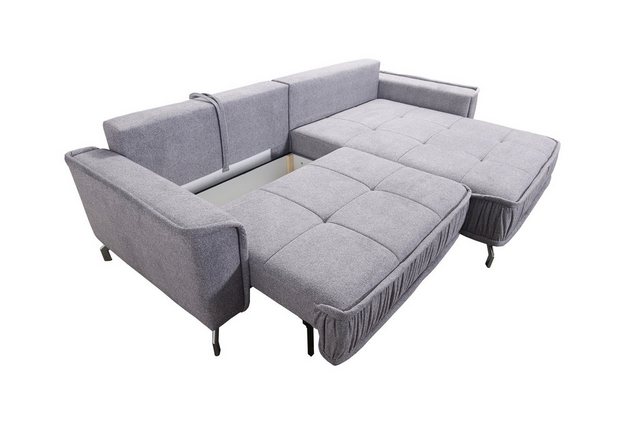 Bild von Fun Möbel Ecksofa Schlafsofa Sofa FLORENCE in Stoff, inkl. 5 Rückenkissen, inkl. Schlaffunktion