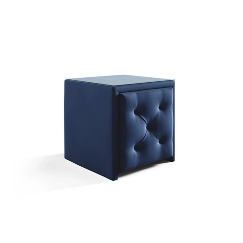 Bild von Nachttisch Nachtkonsole ERNESTO in Stoff Elisa Velvet Blau von Fun Möbel
