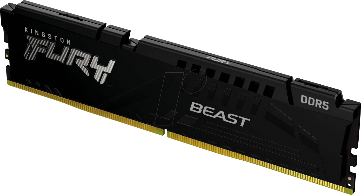 Bild von Kingston FURY Beast - DDR5 - Modul - 8 GB - DIMM 288-PIN - 6000 MHz / PC5-48000 - CL40 - 1.35 V - ungepuffert - on-die ECC