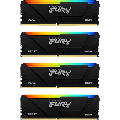 Bild von 128GB (4x32GB) KINGSTON FURY Beast RGB DDR4-3200 CL16 RAM Gaming Arbeitsspeicher