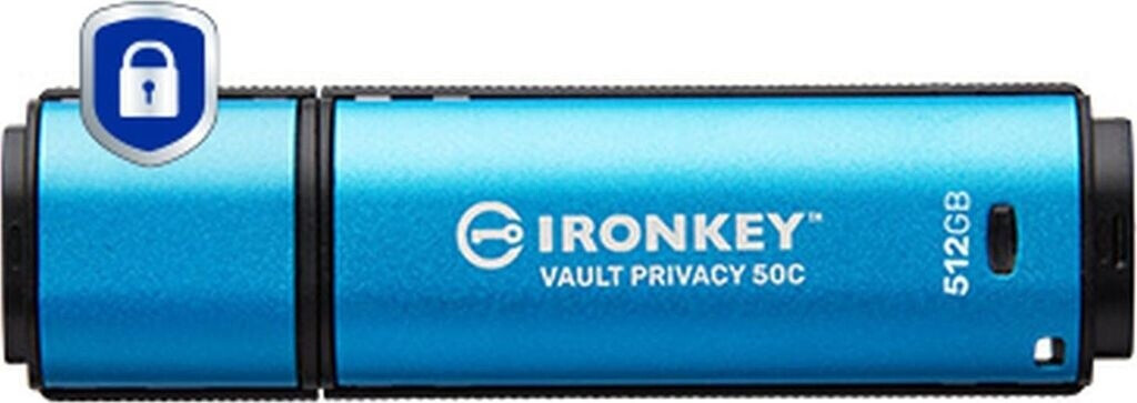 Bild von Kingston Stick Kingston IronKey VP50C 512GB USB-C secure (512 GB, USB 3.2), USB Stick, Blau