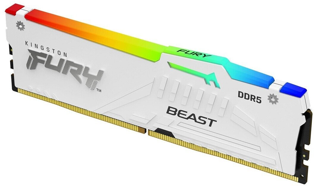 Bild von Kingston FURY Beast RGB - DDR5 - Modul - 32 GB - DIMM 288-PIN - 6000 MHz / PC5-48000 - CL30 - 1.4 V - ungepuffert - on-die ECC - weiß (KF560C30BWEA-32)
