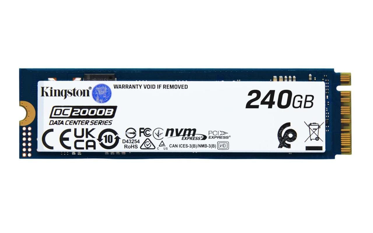 Bild von Kingston Data Center DC2000B - SSD - Enterprise - 240 GB - intern - M.2 2280 - PCIe 4.0 x4 (NVMe) (SEDC2000BM8/240G)