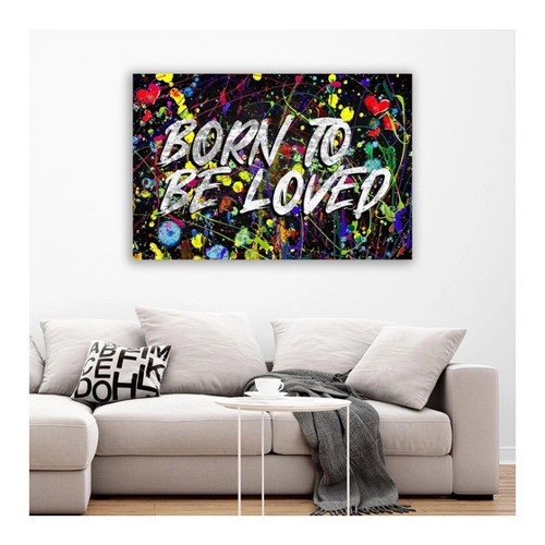 Bild von Artedinoi Leinwandbild, Wandbild Leinwandbild Born To Be Loved Kunstdruck XL Wanddeko Größe 90x60x4cm