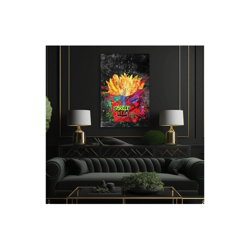 Bild von Street Art Pommes Frites Graffiti Wandbild – Ein moderner Blickfang
