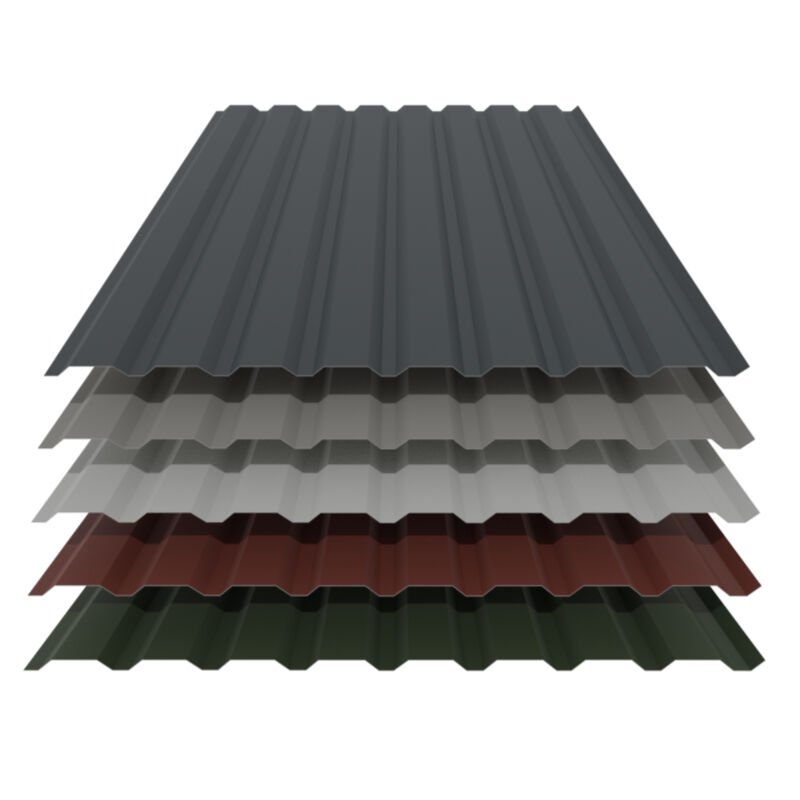 Bild von Trapezblech 20/138 Stahl Wandprofil 25my Polyester Farbbeschichtung 0,50 mm Stärke