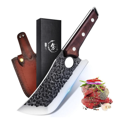 Bild von LuxusKollektion Grillbesteck-Set: Hochwertiges Japanisches Kochmesser und Schweres Hackmesser