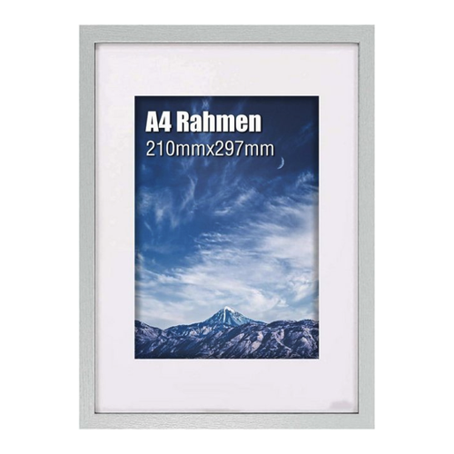 Bild von LuxusKollektion Einzelrahmen Bilderrahmen A4 Weiß Holzplakatrahmen Plexiglasfenster