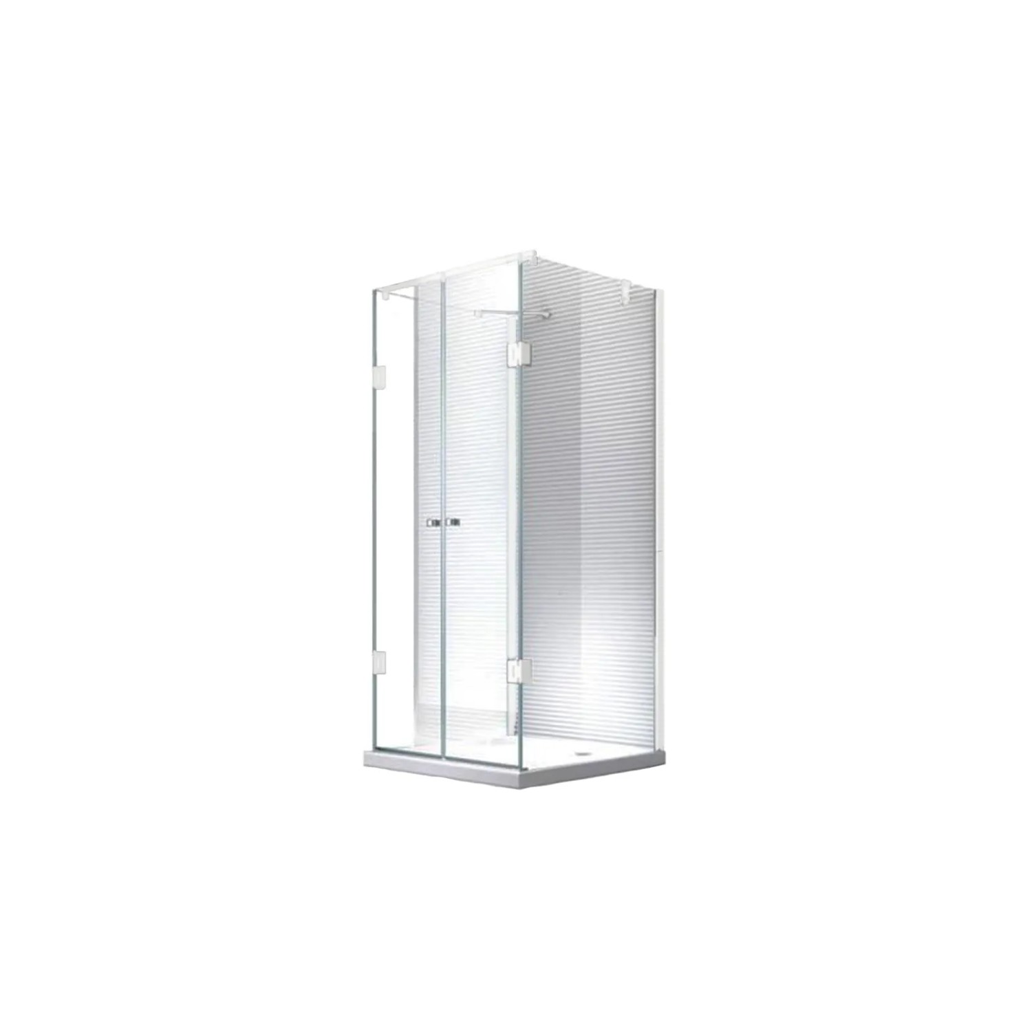 Bild von Glaszentrum Hagen  80x100x80x180cm Ares U-Duschkabine Weiß inkl. Duschtasse