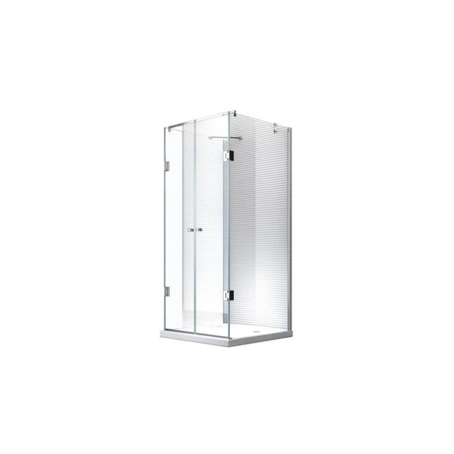 Bild von Glaszentrum Hagen  80x100x80x180cm Ares U-Duschkabine Silber inkl. Tasse/Siphon