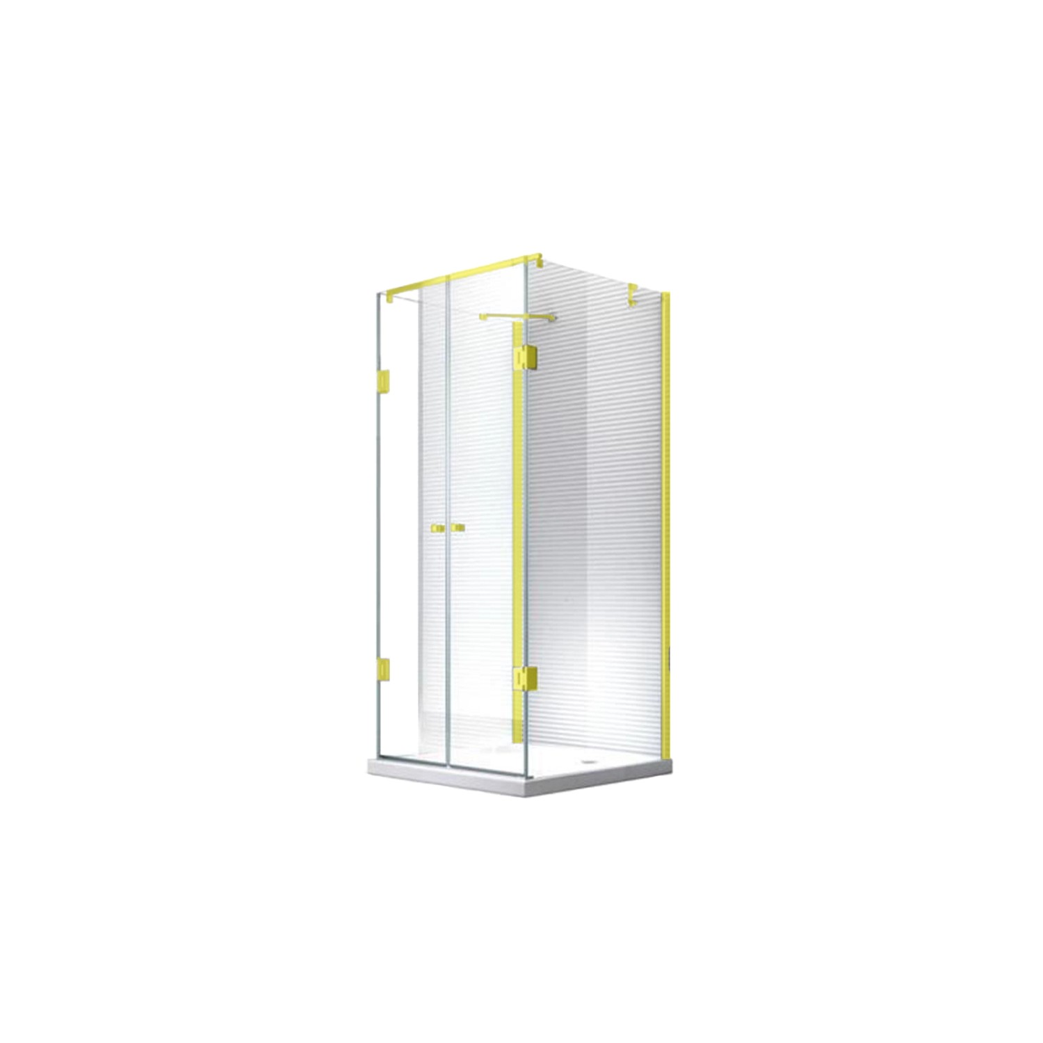 Bild von Glaszentrum Hagen  80x80x80x180cm Ares U-Duschkabine Gold inkl. Tasse/Siphon