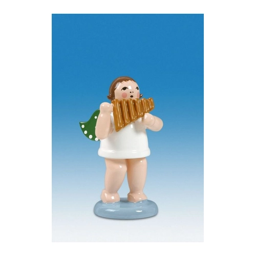 Bild von Rudolphs Schatzkiste Holzfigur Engel mit Panflöte 6cm