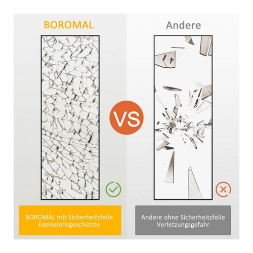 Bild von Boromal Wandspiegel Schwarz Metall 160x40 cm - Ein elegantes Design für jeden Raum