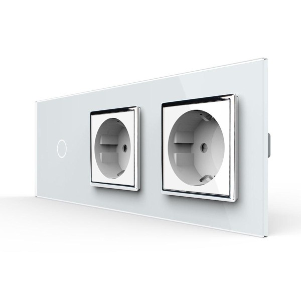 Bild von Dimmer + 2x Steckdose  VL-C701D/C7C1EU/C7C1EU-11 Weiß LIVOLO