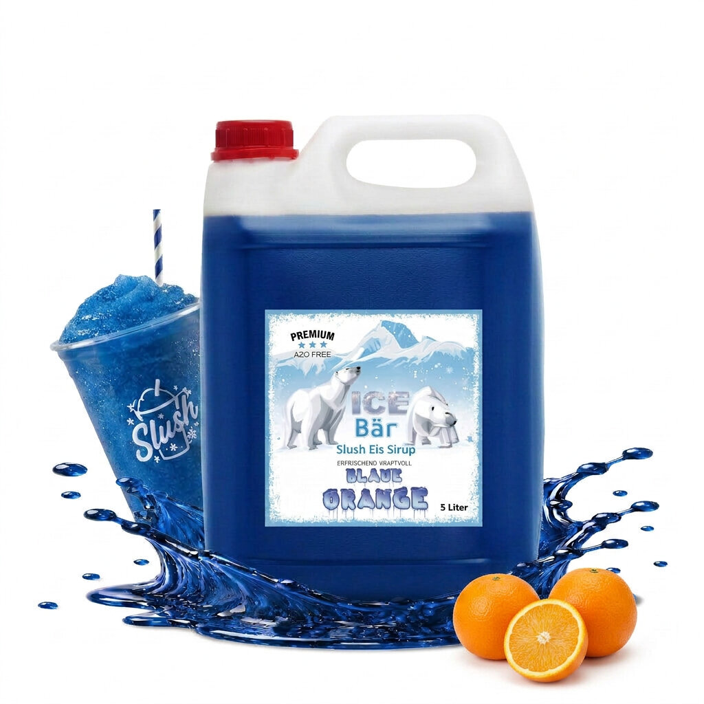 Bild von ICE BÄR Slush Sirup Blaue Orange Konzentrat Glycerinfrei AZO FREI Eis Ocenblau 5 Liter