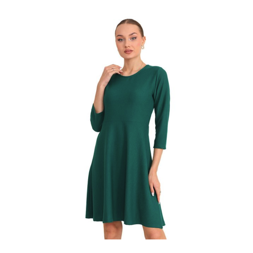 Bild von Bongual A-Linien-Kleid Casual Midikleid mit Rippstruktur 3/4-Ärmel