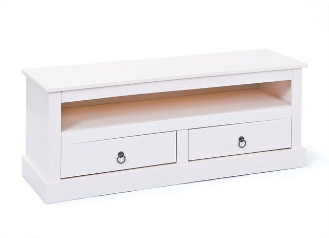 Bild von ebuy24 TV-Bank Pall TV Tisch 2 Schubladen, 1 Fach, weiss.