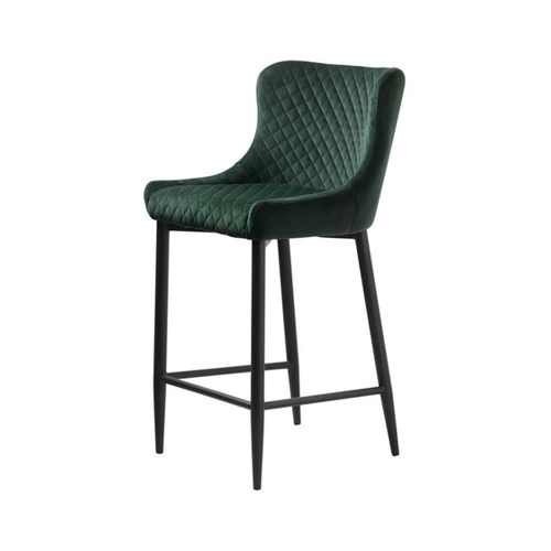 Bild von Stylischer Barhocker Otis in Grün aus Velours