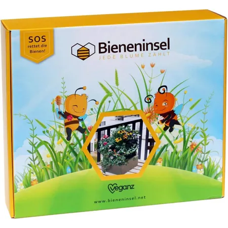 Bild von Bieneninsel - Großes Pflanzset mit Holzwabe - Futteroase für Bienen und Insekten