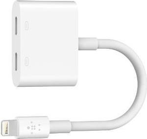 Bild von Belkin RockStar Lightning Audio-Ladeadapter Silver, für Apple iPhone 8/8 Plus/7/X,F8J198BTWHT, Blister (F8J198BTWHT)