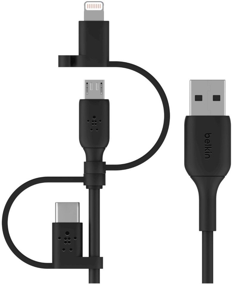 Bild von Belkin BOOST CHARGE Universal - USB-Kabel - Lightning / USB - USB (M) bis Micro-USB Typ B, Lightning, USB-C (M) - 1 m