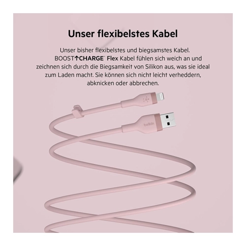 Bild von Belkin BoostCharge Flex USB-A Kabel mit Lightning Connector (2m, Weiß)