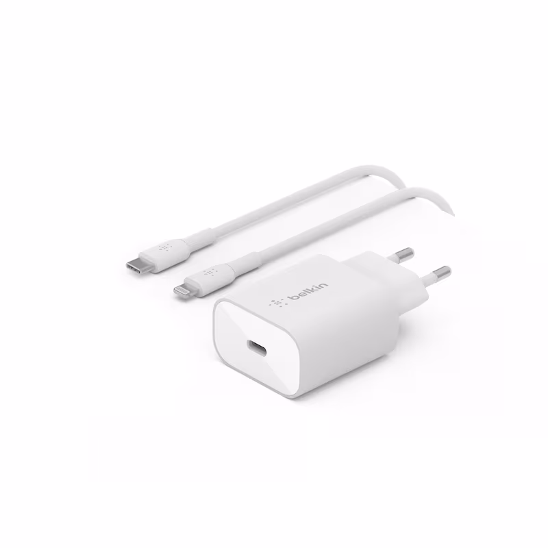 Bild von Belkin 25W USB-C Ladegerät PowerDelivery lightning Kabel 1m weiß WCA004vf1MWH-B5