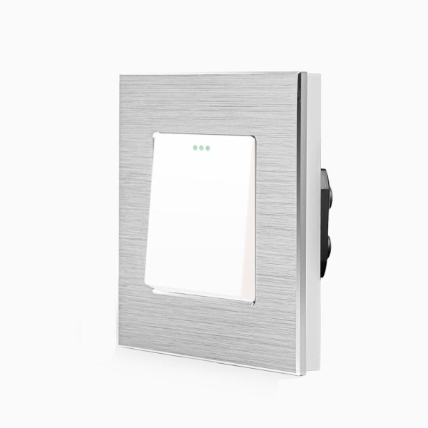 Bild von Alu 1-facher Kreuzschalter Wippe Silber/Weiß LXBA1/LX-103-11 LUXUS-TIME