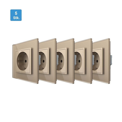 Bild von 5x 1-fache Steckdose Gold VL-C7C1EU/SR-13-5 LIVOLO – Ein elegantes Steckdosenmodul