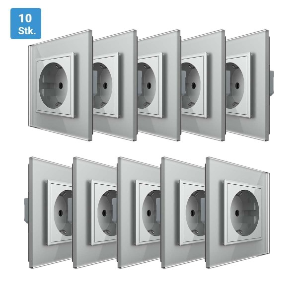 Bild von 10x 1-fache Steckdose Grau VL-C7C1EU/SR-15-10 LIVOLO